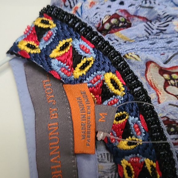 Anthropology brand new Bhanuni by Jyot pale blue floral dress size M - Picture 4 of 4